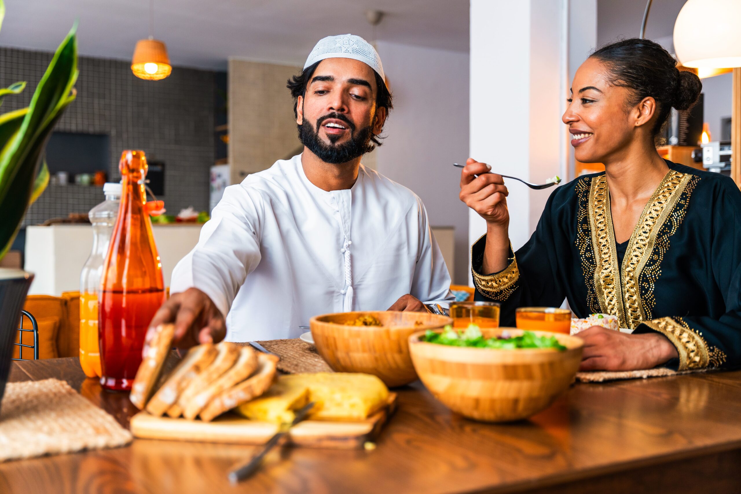 Happy beautiful young arab couple